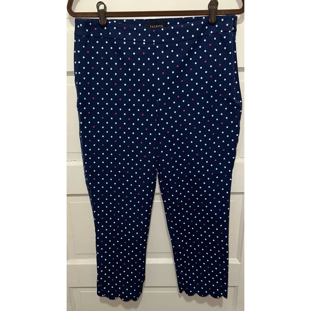Talbots Blue Polka Dot Cropped Pants
